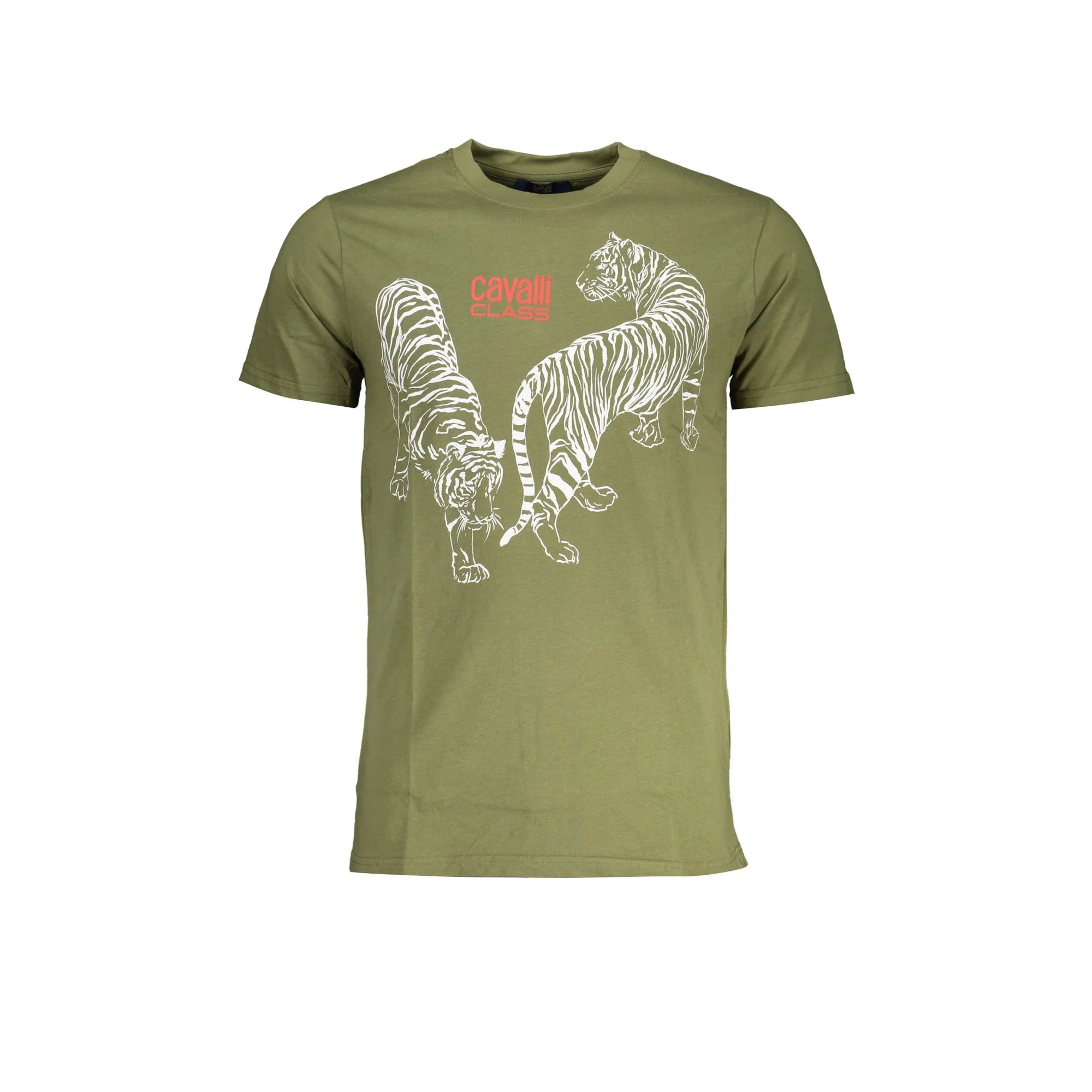Cavalli Class T-Shirt Maniche Corte Uomo Verde Stampa - foto prodotto